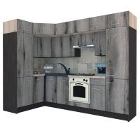 Bucatarie de Colt BIG GENA NEW DR. 150-290, Wenge / Decor K366